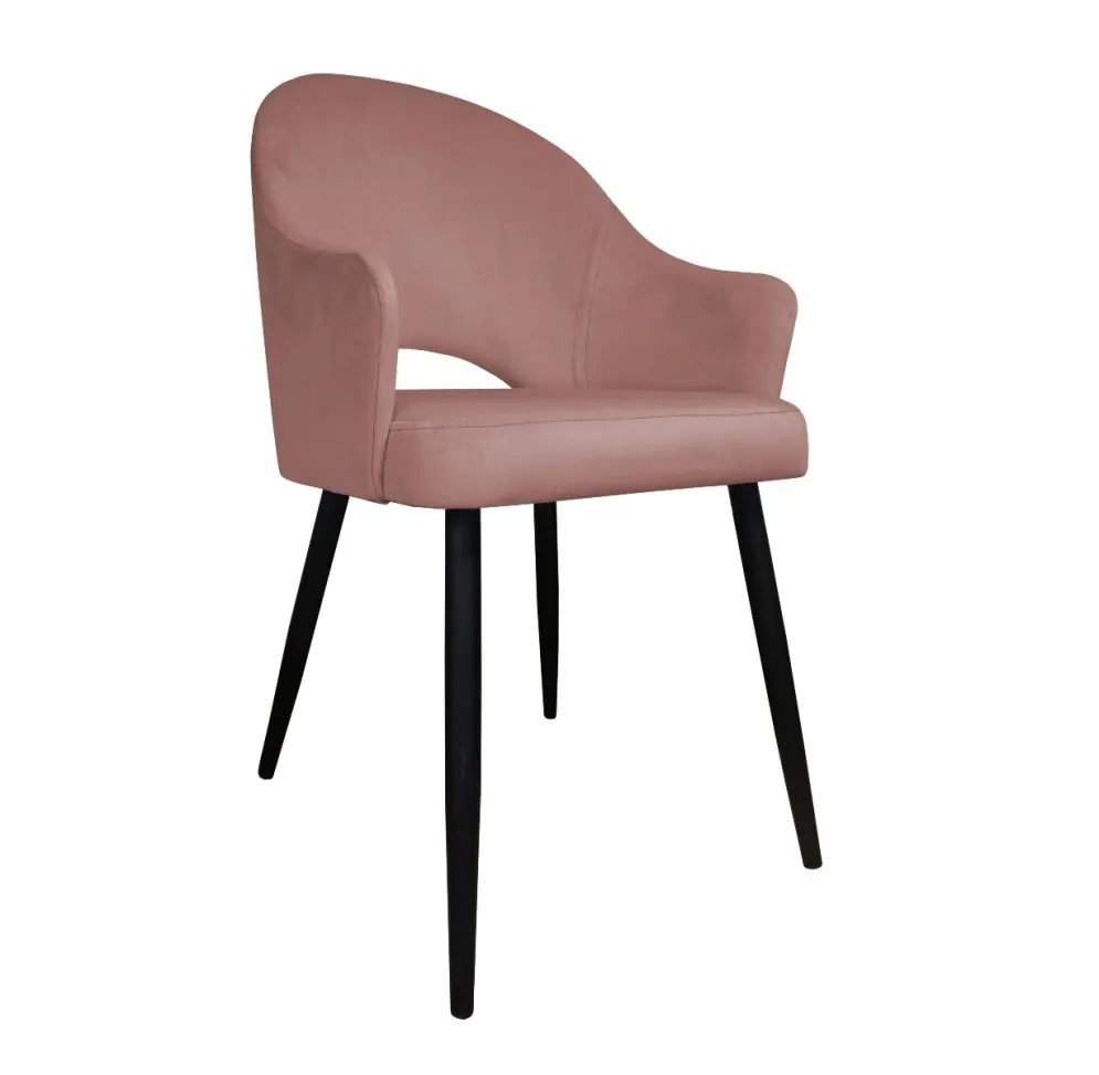 Krzesło JENISEJ VELVET różowe nowoczesne do salonu | MIRAT. styl GLAMOUR