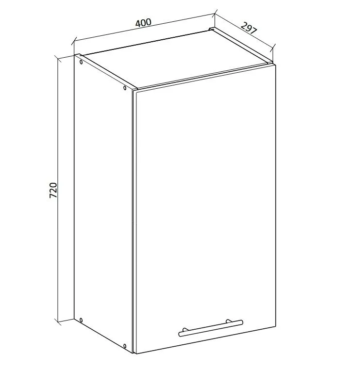 Laminowana szafka kuchenna wisząca 40 VENTO G-40/72 kaszmirowa I sklep meblowy MIRAT.  kolekcja VENTO