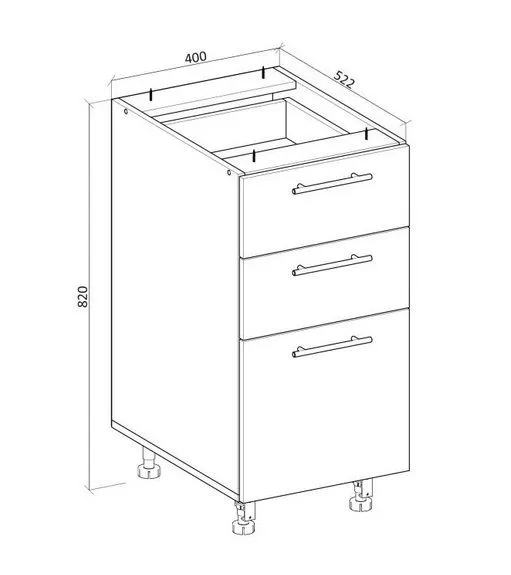 Szafka kuchenna stojąca 40 VENTO D3S-40/82 antracyt firmy Halmar | MIRAT.  kolekcja VENTO