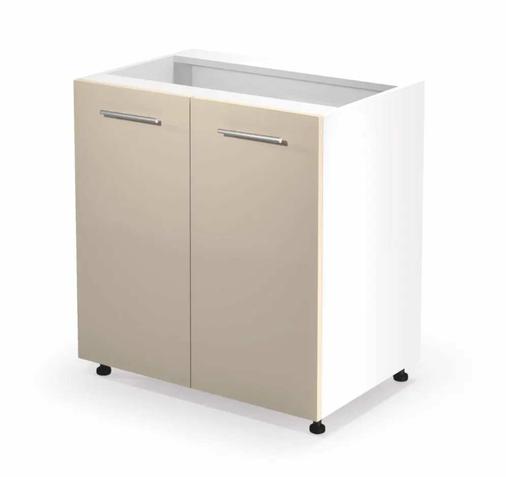 Szafka kuchenna stojąca 80 VENTO D-80/82 beżowy połysk z półką | MIRAT.  kolekcja VENTO