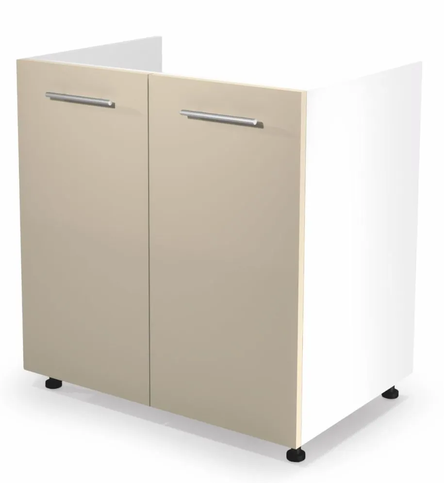 Szafka pod zlew 80 VENTO DK-80/82 beżowy połysk do kuchni | MIRAT. w stylu  kolekcja VENTO