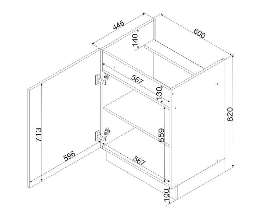 Szafka kuchenna pod płytę GIANNA D60PC P/L biała alaska/dąb artisan I sklep meblowy MIRAT. styl SKANDYNAWSKI