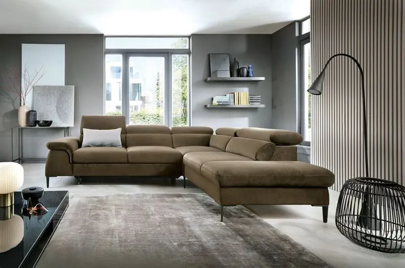 Narożnik z funkcją spania SIMON L oliwkowy prawy/lewy I sklep meblowy MIRAT.