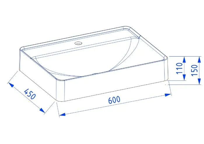 Umywalka meblowa kwarcowa VIBE 60 cm biała mat z otworem | MIRAT