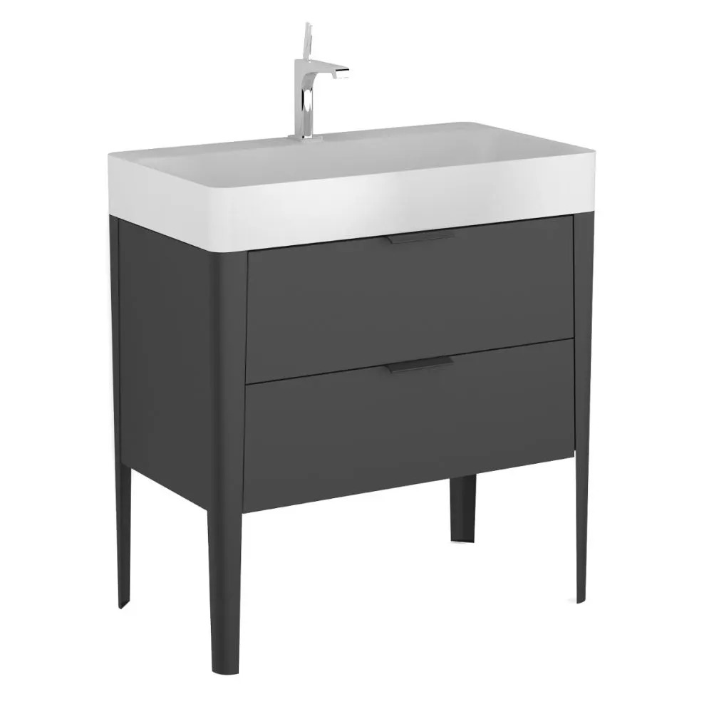 Szafka pod umywalkę meblową VIBE 80 cm czarna mat na metalowych nogach| MIRAT  kolekcja VIBE