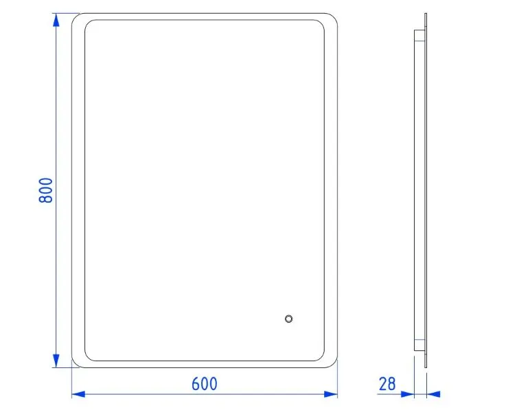 Lustro łazienkowe VIBE 60x80 cm LED z matą grzewczą Anti-Fog | MIRAT  kolekcja VIBE