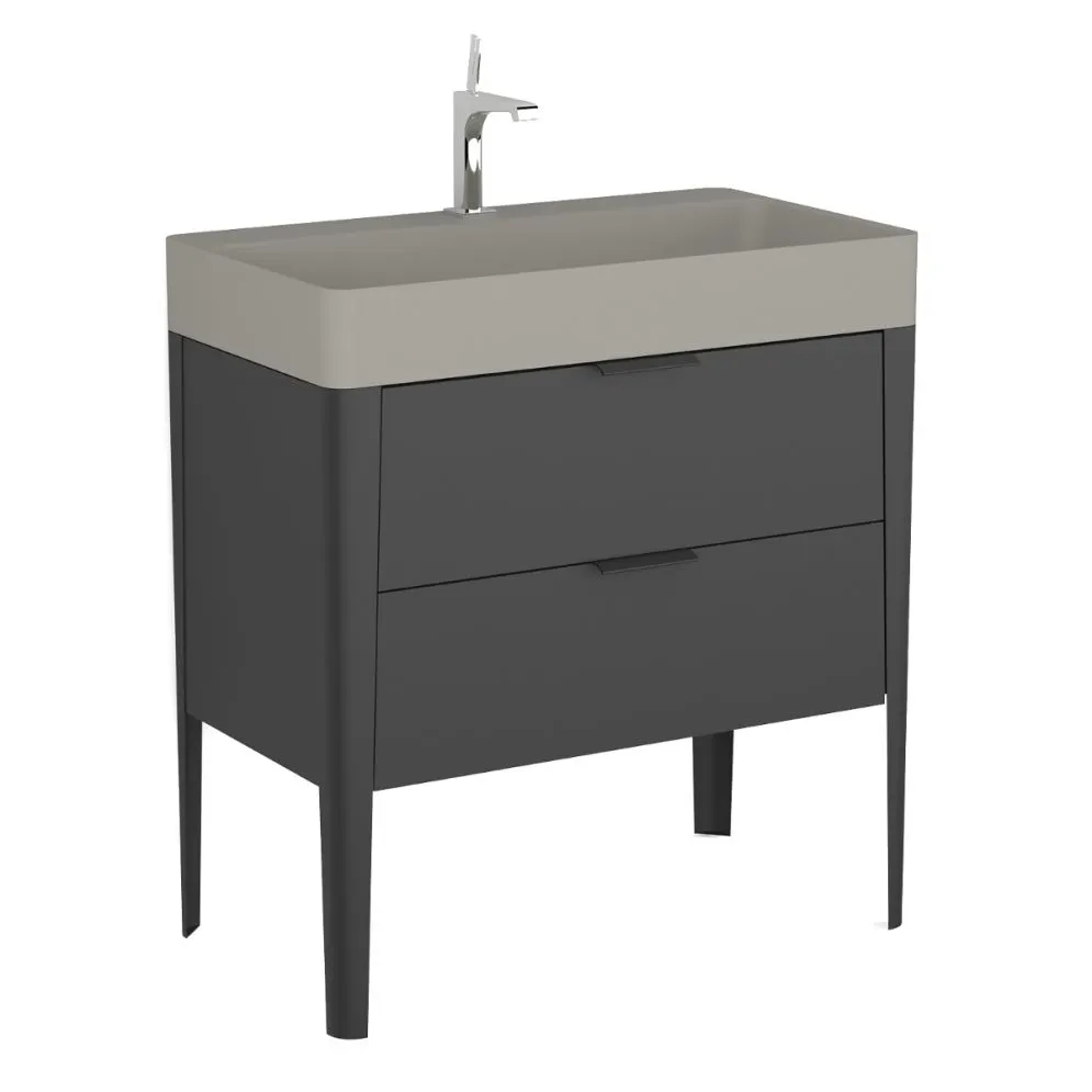 Szafka pod umywalkę meblową VIBE 80 cm czarna mat na metalowych nogach| MIRAT  kolekcja VIBE