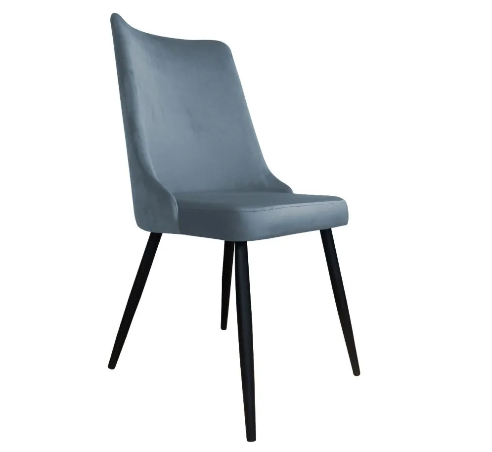 Krzesło CYPRIAN BL VELVET szare tapicerowane do salonu | MIRAT. w stylu GLAMOUR kolekcja