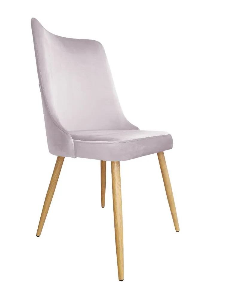 Krzesło CYPRIAN 2 VELVET jasno różowe/dąb nowoczesne | MIRAT. w stylu GLAMOUR kolekcja