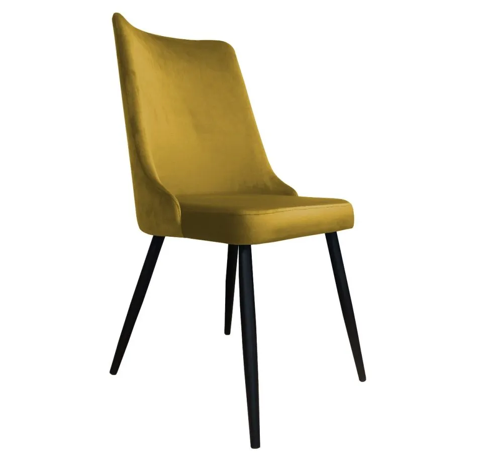 Krzesło CYPRIAN VELVET musztardowe/curry do salonu | MIRAT. w stylu GLAMOUR kolekcja