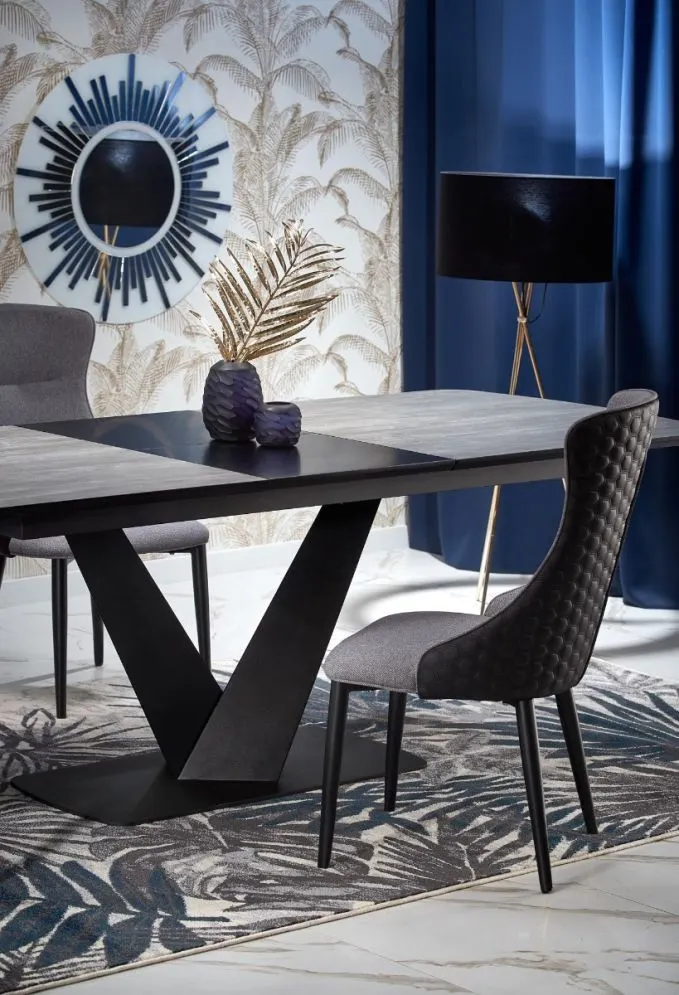 Stół rozkładany VINSTON 180(230)x95 ciemny szary/czarny w stylu loft | MIRAT. w stylu kolekcja