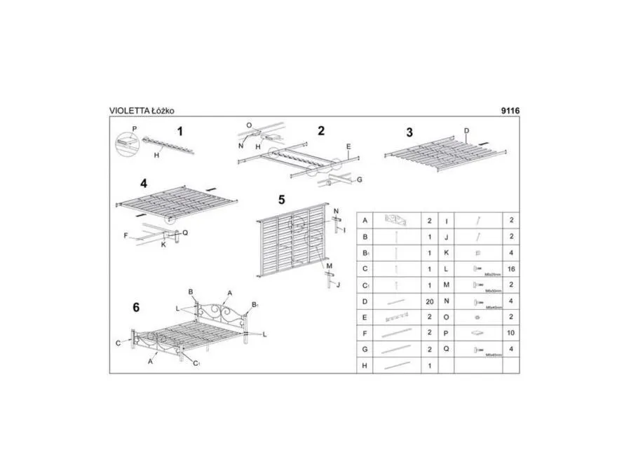 Łóżko VIOLETTA 140x200 czereśnia antyczna/czarny Halmar | MIRAT.