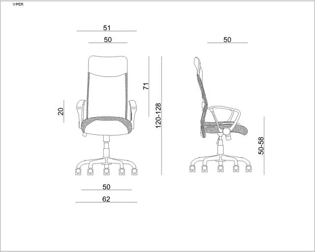 Fotel biurowy VIPER szary z mechanizmem TILT | MIRAT. w stylu  kolekcja