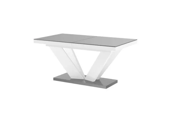 Stół VIVA 2 szary połysk/biały połysk rozkładany do jadalni i salonu | MIRAT. w stylu  kolekcja