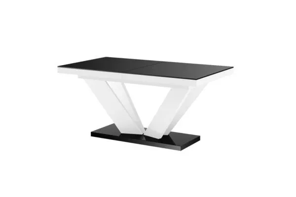 Stół VIVA 2 czarny połysk/biały połysk rozkładany designerski | MIRAT. w stylu  kolekcja