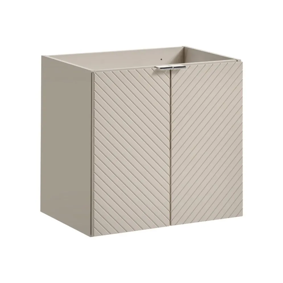 Szafka pod umywalkę nablatową VIVA CASHMERE 2D 60cmx2 kaszmirowy mat - zestaw 140cm z regałem I sklep meblowy MIRAT. styl GLAMOUR, RYFLOWANY kolekcja VIVA