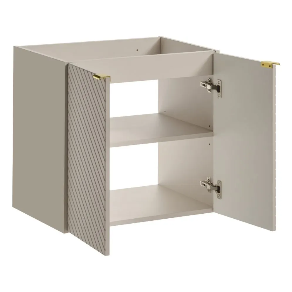 Wisząca szafka pod umywalkę VIVA CASHMERE 2D 60cm kaszmirowy mat I sklep meblowy MIRAT. styl GLAMOUR, RYFLOWANY