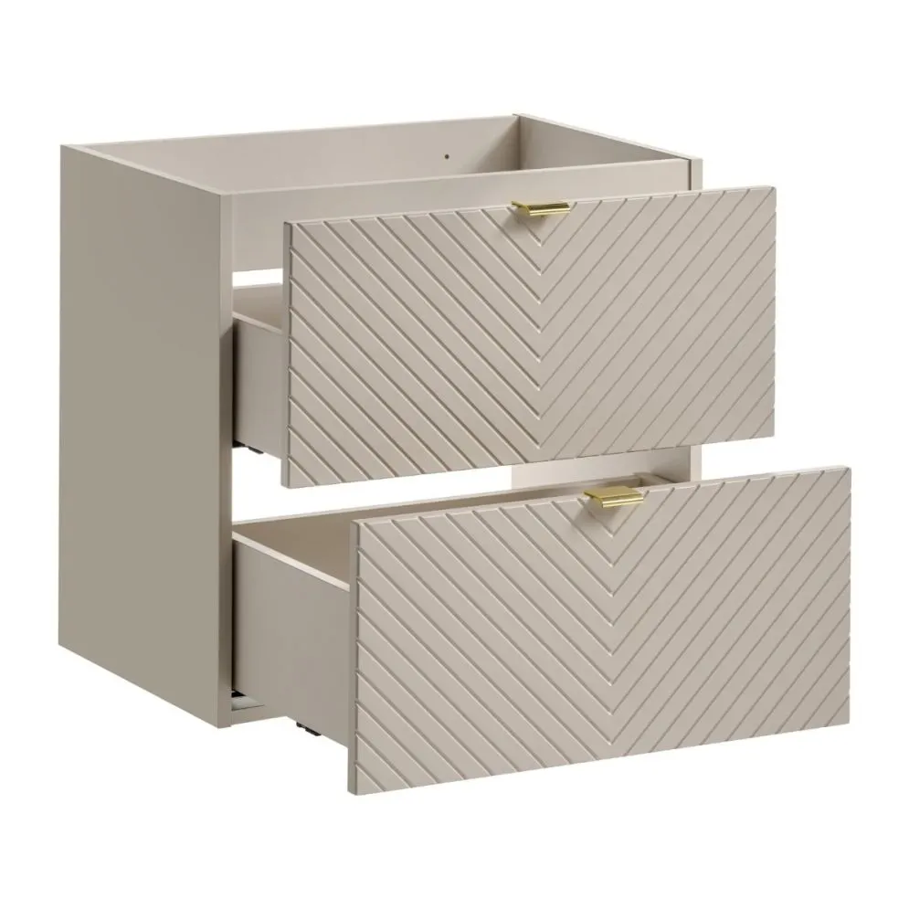 Szafka pod umywalkę VIVA CASHMERE 2S 60cm kaszmirowy mat I sklep meblowy MIRAT. styl GLAMOUR, RYFLOWANY