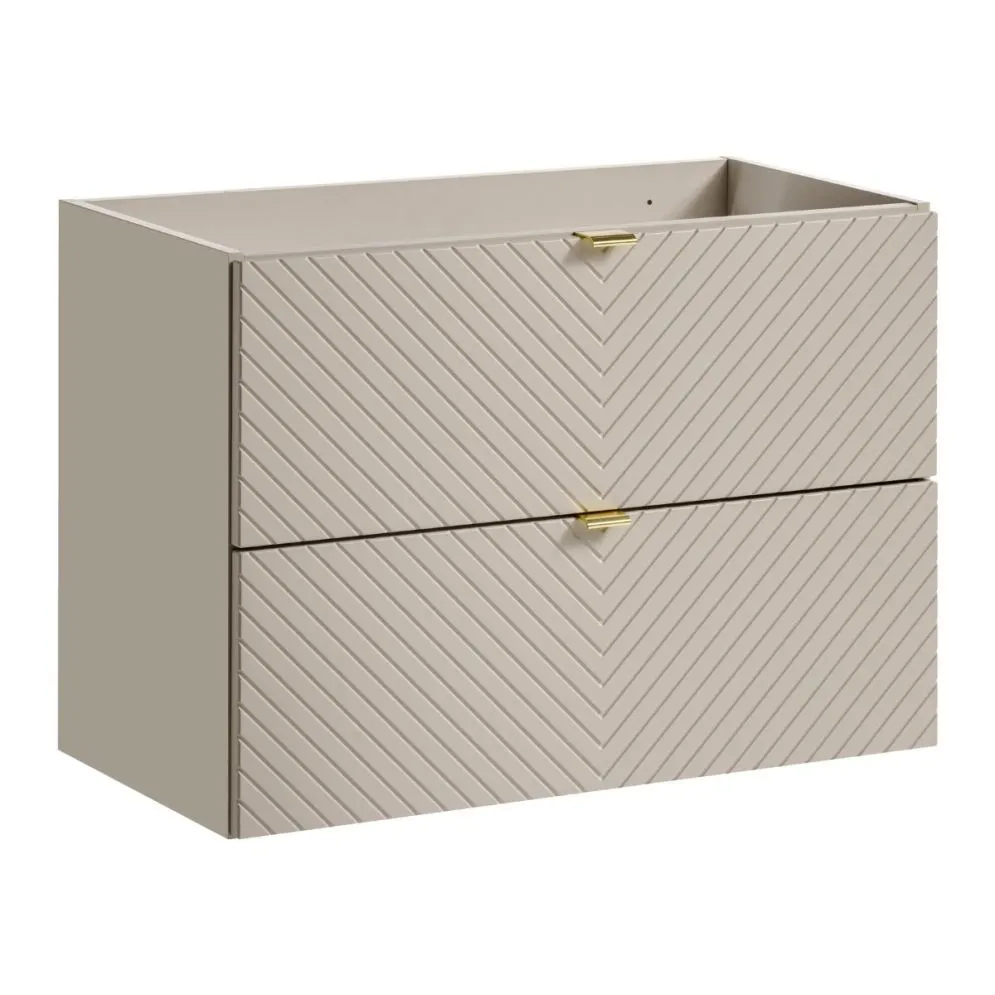 Szafka pod umywalkę VIVA CASHMERE 2S 80cm kaszmirowy mat I sklep meblowy MIRAT. styl GLAMOUR, RYFLOWANY