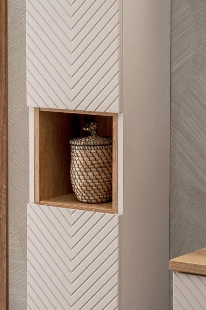 Słupek łazienkowy VIVA CASHMERE 2D 30 cm kaszmirowy mat I sklep meblowy MIRAT. styl GLAMOUR, RYFLOWANY