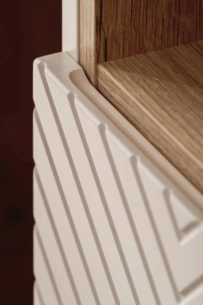 Słupek łazienkowy VIVA CASHMERE 2D 30 cm kaszmirowy mat I sklep meblowy MIRAT. styl GLAMOUR, RYFLOWANY