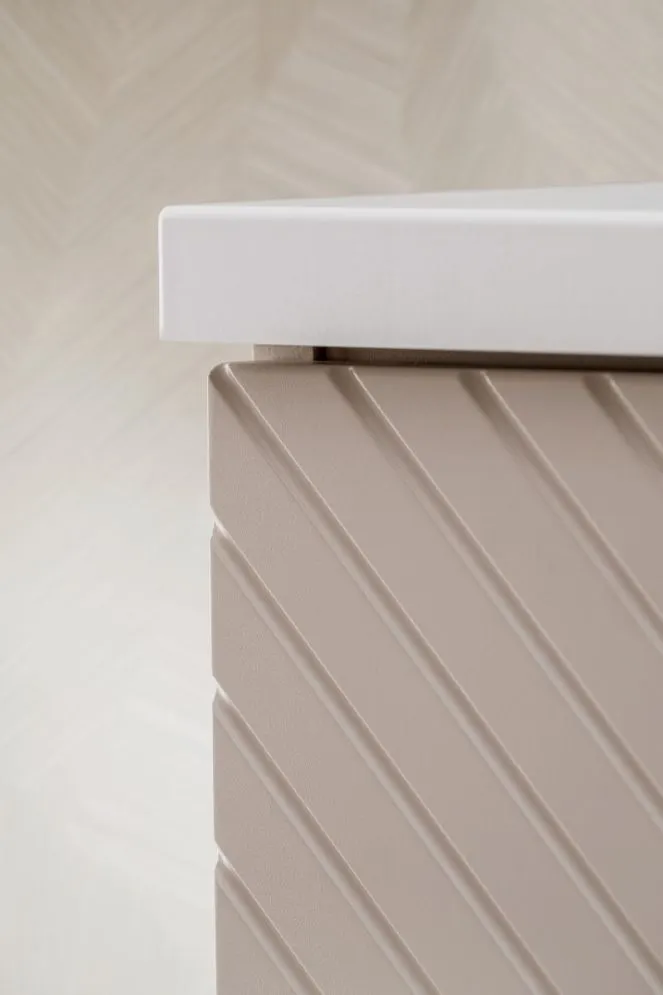 Szafka pod umywalkę VIVA CASHMERE 2S 60cm kaszmirowy mat I sklep meblowy MIRAT. styl GLAMOUR, RYFLOWANY