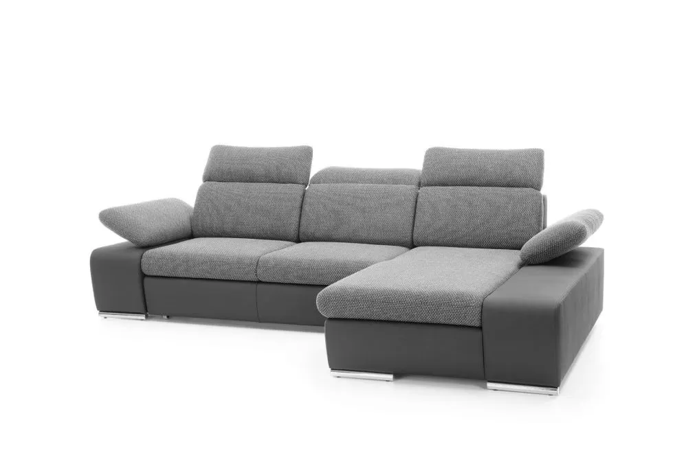 Narożnik z funkcją spania DAKOTA szary/grafitowy prawy/lewy I sklep meblowy MIRAT.