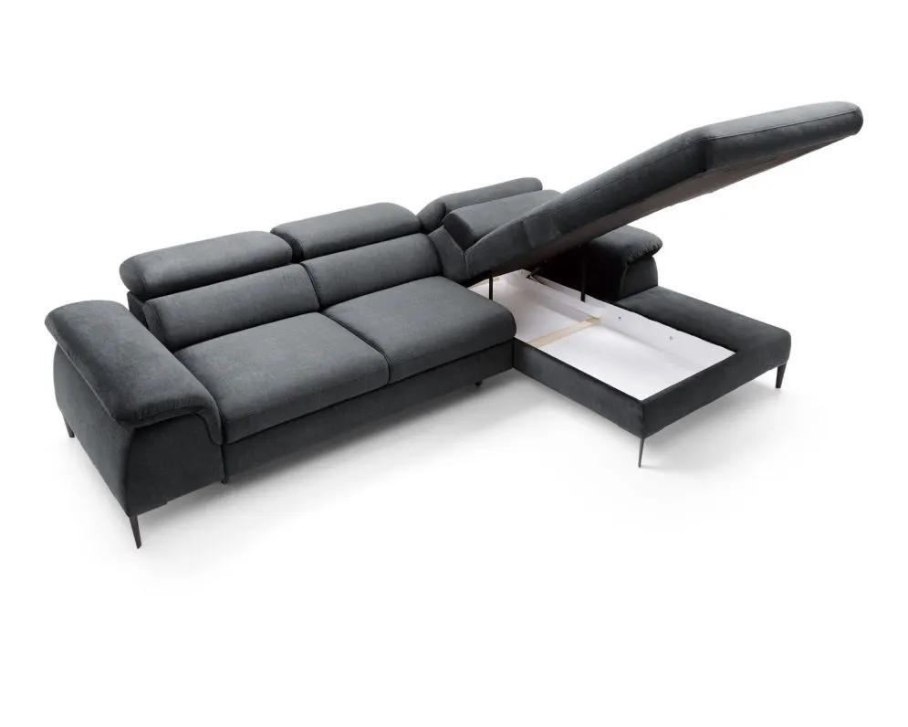 Narożnik z funkcją spania SIMON M ciemny szary prawy/lewy I sklep meblowy MIRAT.