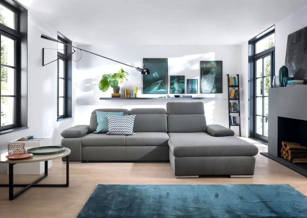 Narożnik z funkcją spania KLARA szary prawy/lewy do salonu I sklep meblowy MIRAT.