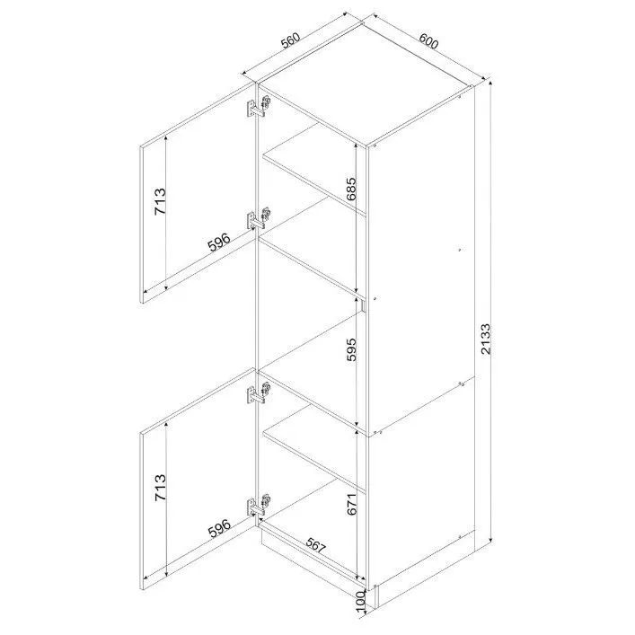 Szafka pod piekarnik GIANNA D60PK/2133 P/L biała alaska/dąb artisan I sklep meblowy MIRAT. styl SKANDYNAWSKI