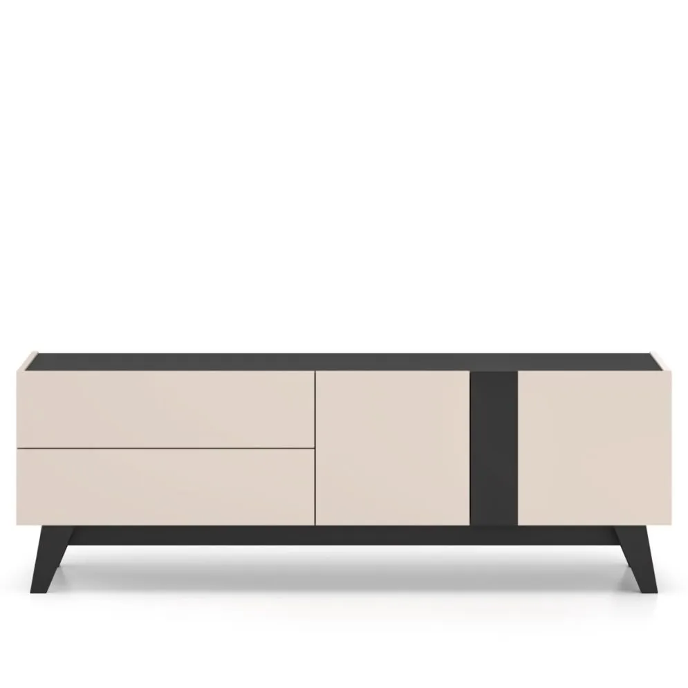 Szafka RTV FRESHION 05 1D2S 160 kaszmirowa/czarna I sklep meblowy MIRAT.  kolekcja FRESHION