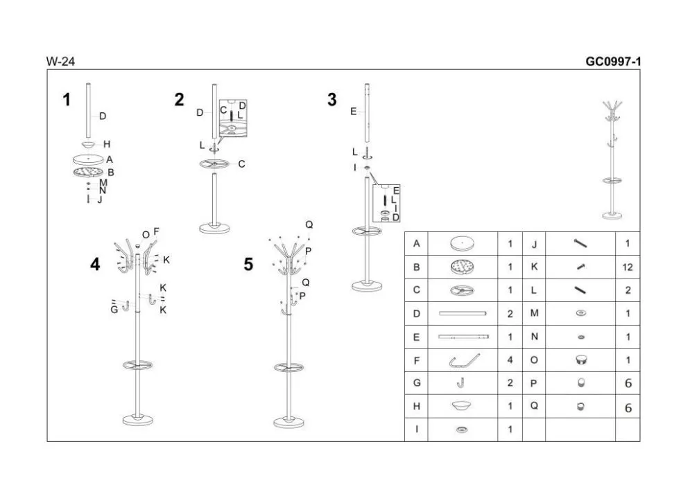 Metalowy wieszak W24 stojący | MIRAT.