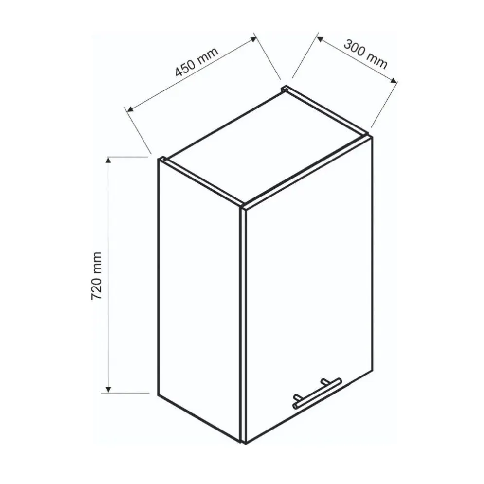 Szafka kuchenna wisząca 45 BONO W45 P/L biała  I sklep meblowy MIRAT.  kolekcja BONO