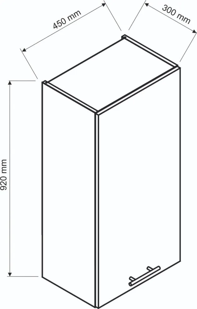 Szafka kuchenna wisząca 45 ADELE W45 P/L /92 szara I sklep meblowy MIRAT.