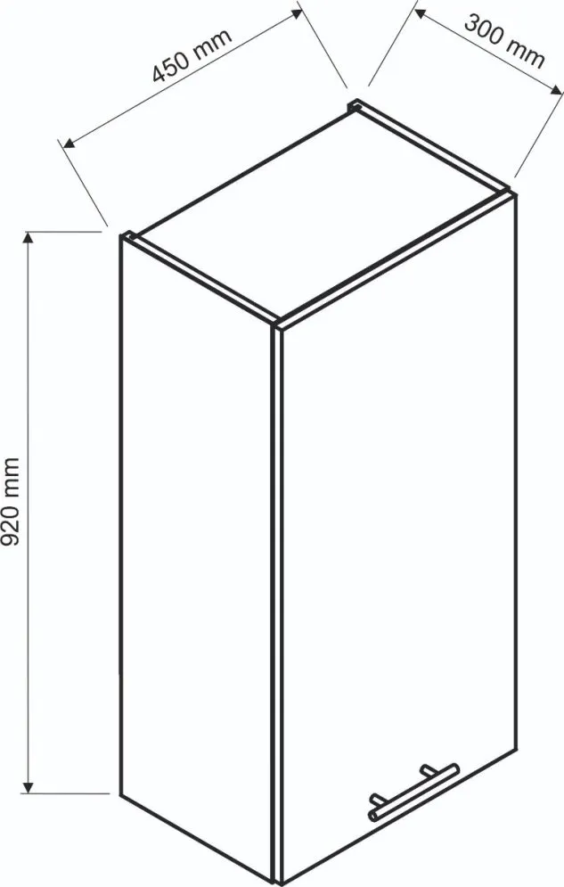 Polska szafka kuchenna wisząca 45 DENIS W45 P/L/92 czarna mat I MIRAT.  kolekcja DENIS