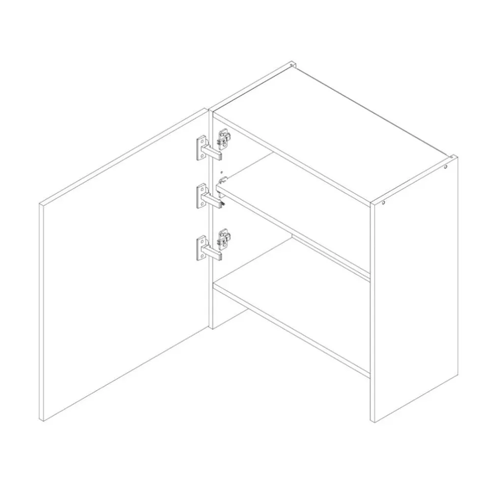 Polska szafka kuchenna wisząca z okapem 60 Denis W60 SLIM/68 P/L biała mat/srebrna I sklep meblowy MIRAT.  kolekcja DENIS