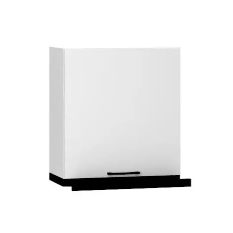 Trwała szafka kuchenna wisząca z okapem 60 DENIS W60 SLIM/68 P/L biała mat/czarna I sklep meblowy MIRAT.  kolekcja DENIS
