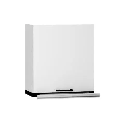 Polska szafka kuchenna wisząca z okapem 60 Denis W60 SLIM/68 P/L biała mat/srebrna I sklep meblowy MIRAT.  kolekcja DENIS