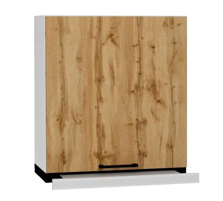 Szafka kuchenna wisząca z okapem 60 BONO W60 SLIM/68 P/L dąb wotan/srebrna I sklep meblowy MIRAT. styl LOFT