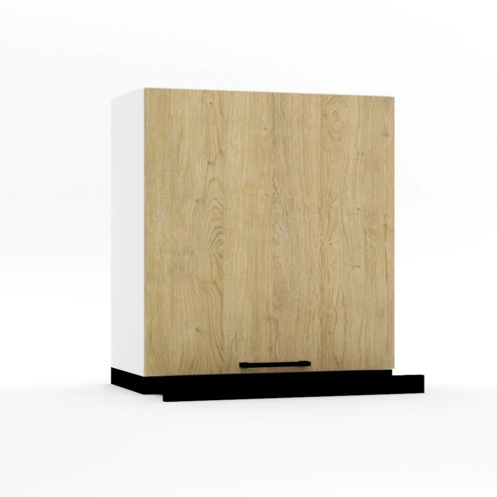 Szafka kuchenna wisząca z okapem 60 DENIS W60 SLIM/68 P/L dąb london/czarna | MIRAT.  kolekcja DENIS