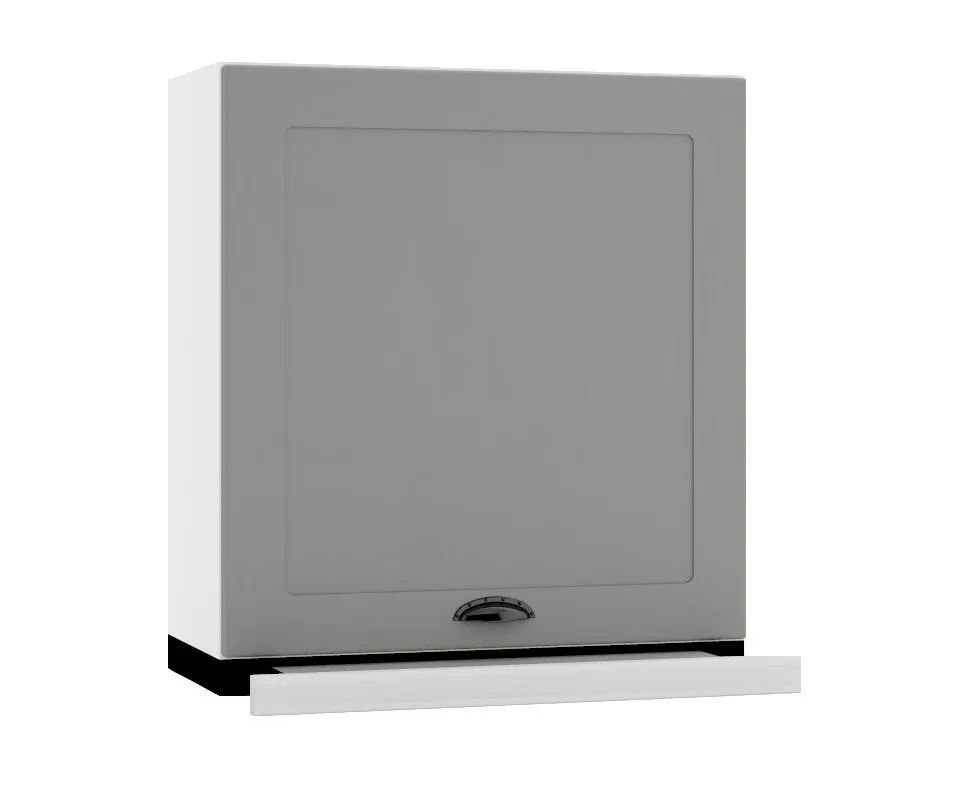 Szafka kuchenna wisząca z okapem 60 ADELE W60 SLIM/68 P/L szary mat/srebrna I sklep meblowy MIRAT.