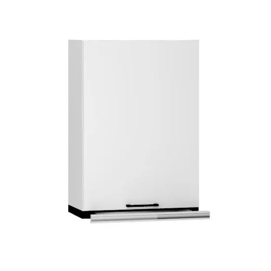 Górna szafka kuchenna z okapem 60 DENIS W60 SLIM/88 P/L biała mat/srebrna I sklep meblowy MIRAT.  kolekcja DENIS