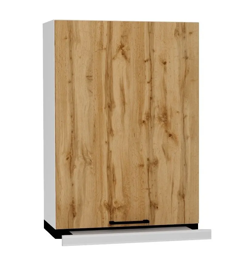 Szafka kuchenna wisząca z okapem 60 BONO W60 SLIM/88 P/L dąb wotan/srebrna I sklep meblowy MIRAT.