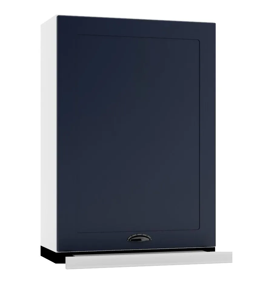 Szafka kuchenna wisząca z okapem 60 ADELE W60 SLIM/88 P/L granatowa/srebrna I sklep meblowy MIRAT.