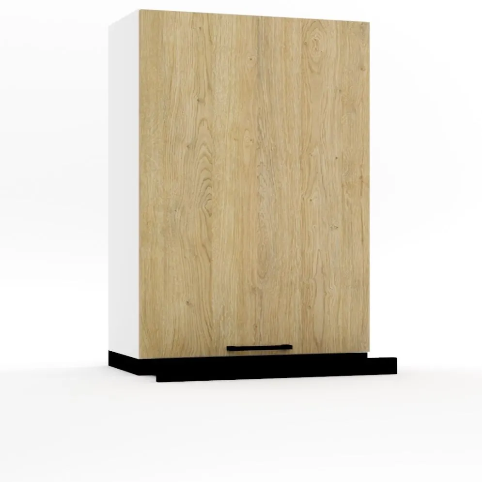 Szafka kuchenna wisząca z okapem 60 DENIS W60 SLIM/88 P/L dąb london/czarna | MIRAT.  kolekcja DENIS