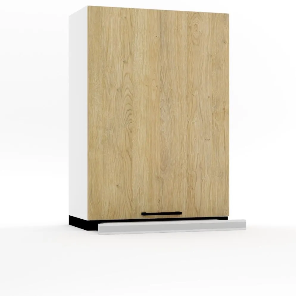 Szafka kuchenna wisząca z okapem 60 DENIS W60 SLIM/88 P/L dąb london/srebrna | MIRAT. kolekcja DENIS