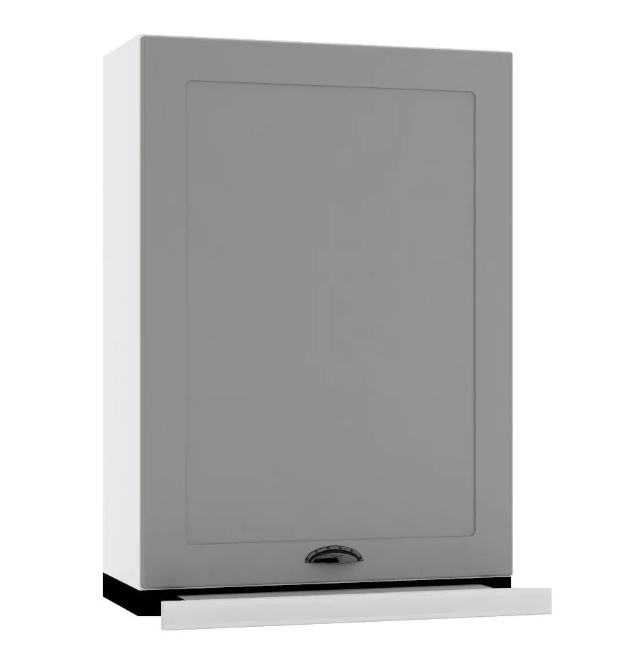 Szafka kuchenna wisząca z okapem 60 ADELE W60 SLIM/88 P/L szara/srebrna I sklep meblowy MIRAT.