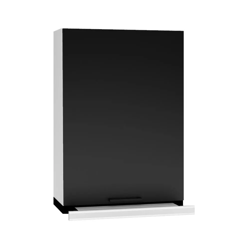 Szafka kuchenna wisząca z okapem 60 DENIS W60 SLIM/88 P/L czarna mat/srebrna I MIRAT.  kolekcja DENIS