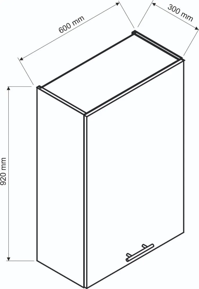 Szafka kuchenna wisząca 60 DENIS W60 P/L/92 czarna mat wysoka I MIRAT. kolekcja DENIS