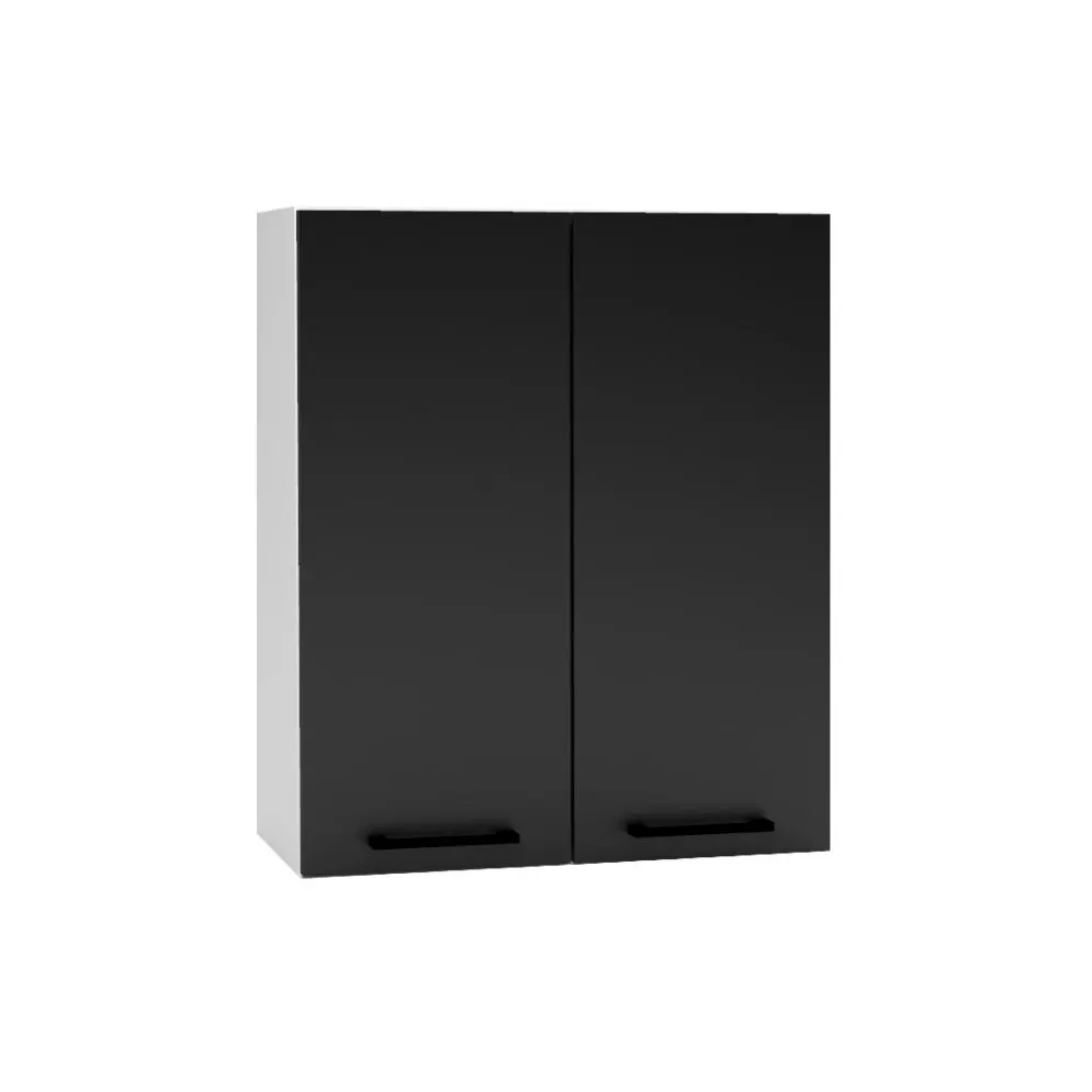 Szafka kuchenna wisząca 60 DENIS W60 czarny mat z półkami I MIRAT.  kolekcja DENIS